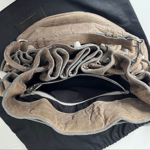 Alexander Wang Taupe Textured Leather Diego Bucket Bag - Picture 13 of 16